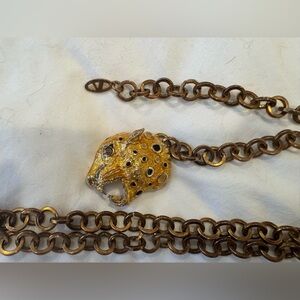 Valentino gold/ bronze metal belt. 41 inches long